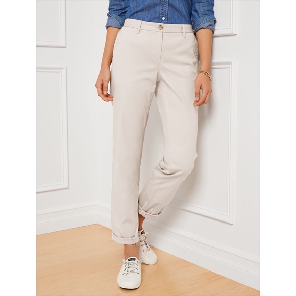 Talbots Pants - Talbots Gray Taupe Classic Girlfriend Chino Pants